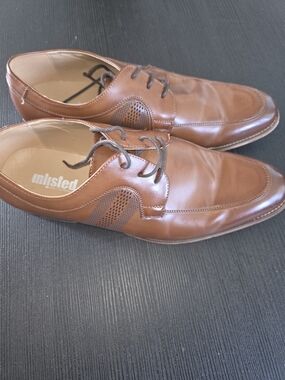 Unlisted Brand Men’s Brown Leather Lace-Up Dress Shoes 13 Wide